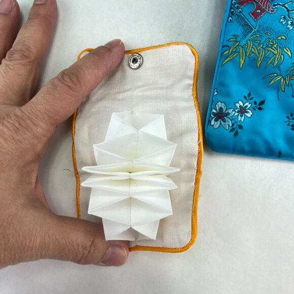 Vintage Lot of 3 Silk Satin Asian Embroidered Accessory Bags - Picture 4 of 10